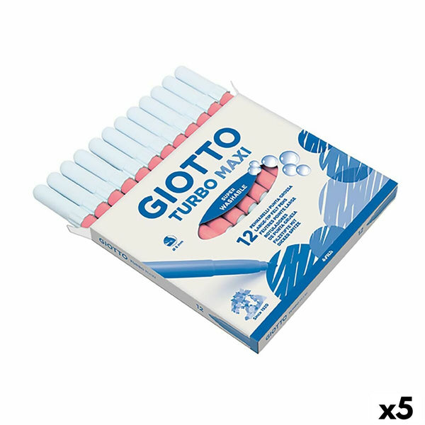 Tuschpennor Giotto Turbo Maxi Rosa (5 antal)-Kontor och Kontorsmaterial, Kulspetspennor, pennor och skrivverktyg-Giotto-peaceofhome.se