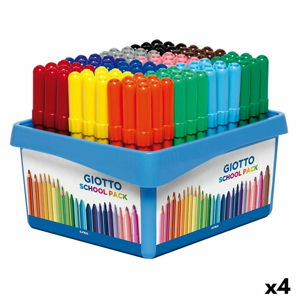 Tuschpennor Giotto Turbo Maxi School Multicolour (4 antal)-Kontor och Kontorsmaterial, Kulspetspennor, pennor och skrivverktyg-Giotto-peaceofhome.se