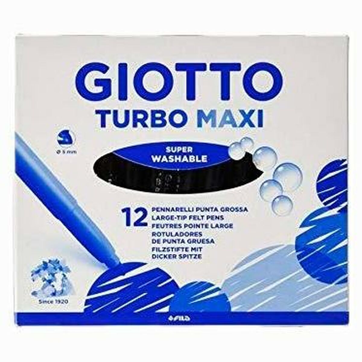 Tuschpennor Giotto Turbo Maxi Svart (5 antal)-Kontor och Kontorsmaterial, Kulspetspennor, pennor och skrivverktyg-Giotto-peaceofhome.se