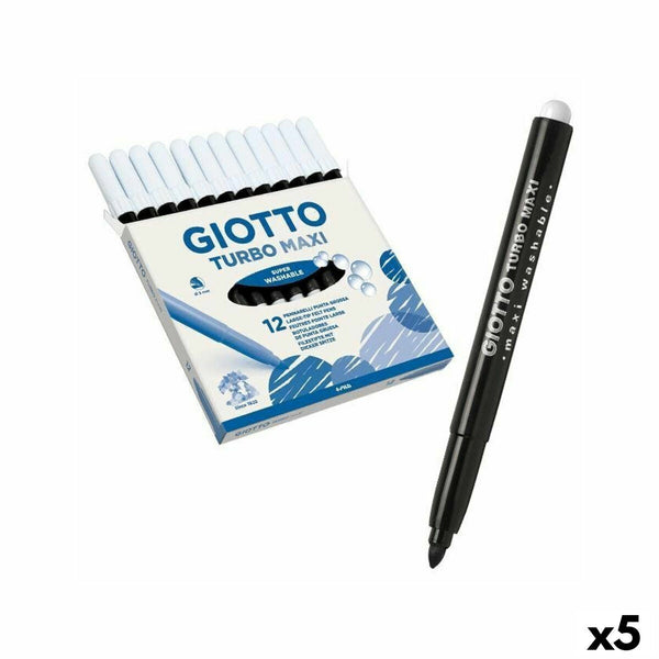 Tuschpennor Giotto Turbo Maxi Svart (5 antal)-Kontor och Kontorsmaterial, Kulspetspennor, pennor och skrivverktyg-Giotto-peaceofhome.se