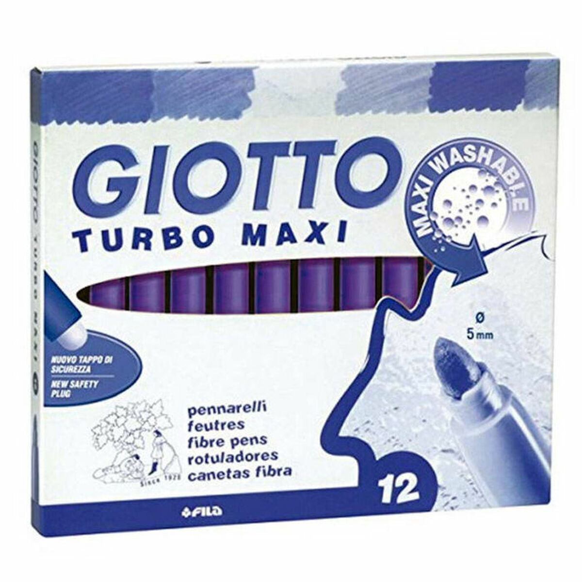 Tuschpennor Giotto Turbo Maxi Violett (5 antal)-Kontor och Kontorsmaterial, Kulspetspennor, pennor och skrivverktyg-Giotto-peaceofhome.se