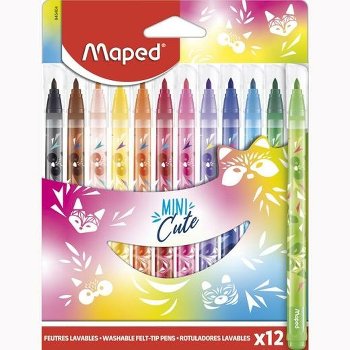 Tuschpennor Maped Mini Cute Multicolour 12 Delar (12 antal)-Kontor och Kontorsmaterial, Kulspetspennor, pennor och skrivverktyg-Maped-peaceofhome.se
