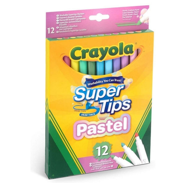 Tuschpennor Pastel Crayola Tvättbar (12 uds)-Kontor och Kontorsmaterial, konst och hantverk-Crayola-peaceofhome.se