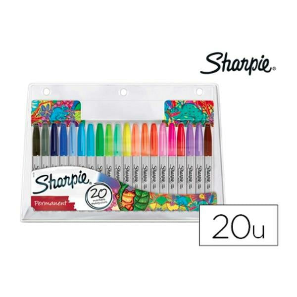 Tuschpennor Sharpie 2061128 Multicolour 20 Delar-Kontor och Kontorsmaterial, Skol- och utbildningsmaterial-Sharpie-peaceofhome.se