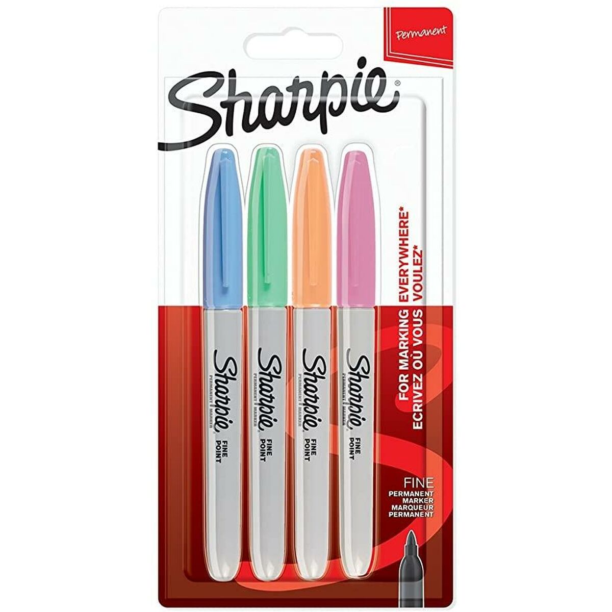 Tuschpennor Sharpie 4 Delar Multicolour (3 antal)-Kontor och Kontorsmaterial, Kulspetspennor, pennor och skrivverktyg-Sharpie-peaceofhome.se