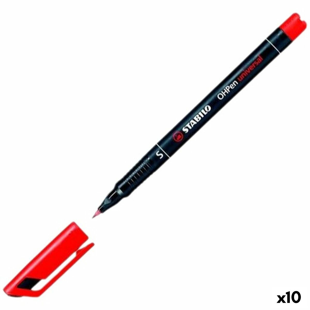 Tuschpennor Stabilo OHPEN UNIVERSAL Svart 0,4 mm (10 antal)-Kontor och Kontorsmaterial, Kulspetspennor, pennor och skrivverktyg-Stabilo-peaceofhome.se