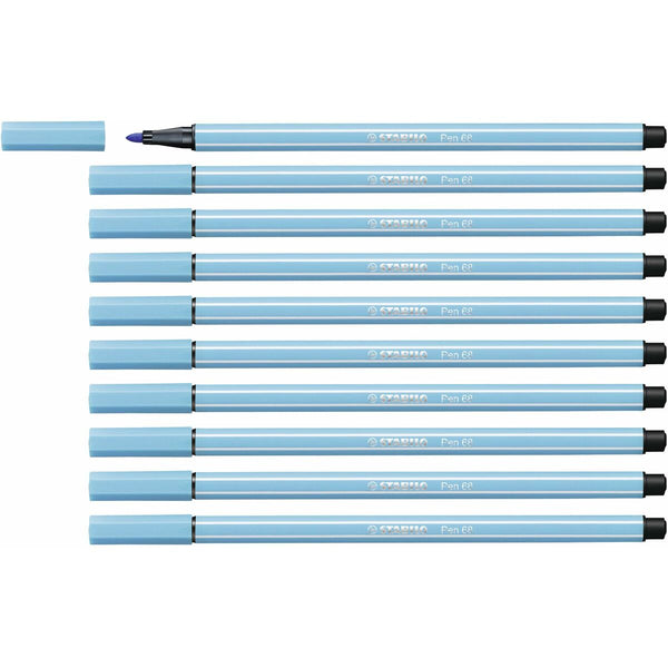 Tuschpennor Stabilo Pen 68 Celeste (10 Delar)-Kontor och Kontorsmaterial, Kulspetspennor, pennor och skrivverktyg-Stabilo-peaceofhome.se