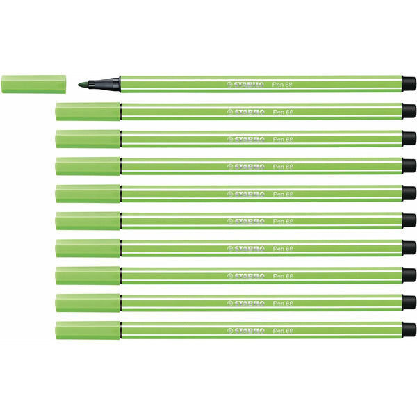 Tuschpennor Stabilo Pen 68 Grön (10 Delar)-Kontor och Kontorsmaterial, Kulspetspennor, pennor och skrivverktyg-Stabilo-peaceofhome.se
