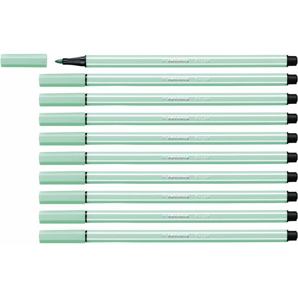 Tuschpennor Stabilo Pen 68 Ice Grön (10 Delar)-Kontor och Kontorsmaterial, Kulspetspennor, pennor och skrivverktyg-Stabilo-peaceofhome.se