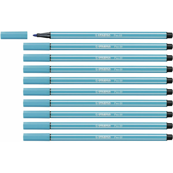 Tuschpennor Stabilo Pen 68 Koboltblått (10 Delar)-Kontor och Kontorsmaterial, Kulspetspennor, pennor och skrivverktyg-Stabilo-peaceofhome.se