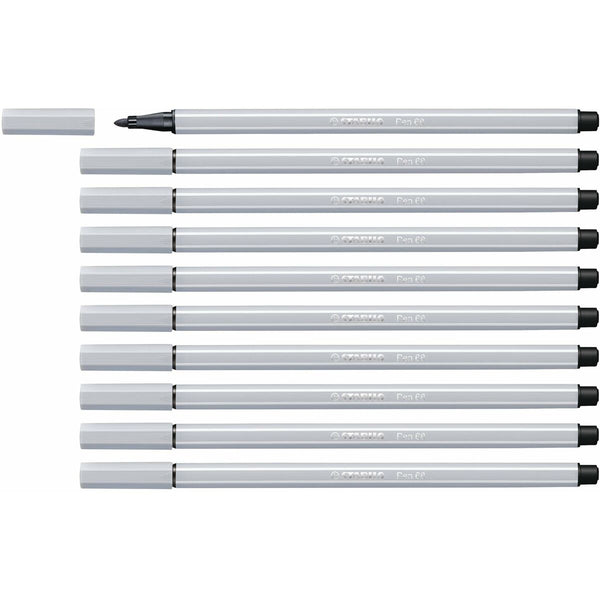 Tuschpennor Stabilo Pen 68 Ljusgrå (10 Delar)-Kontor och Kontorsmaterial, Kulspetspennor, pennor och skrivverktyg-Stabilo-peaceofhome.se