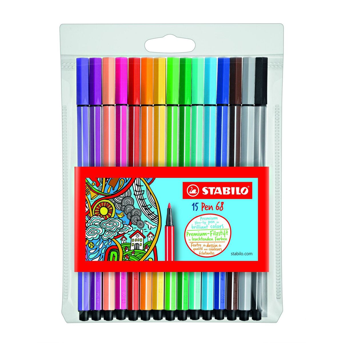 Tuschpennor Stabilo Pen 68 Multicolour (10 antal)-Kontor och Kontorsmaterial, Kulspetspennor, pennor och skrivverktyg-Stabilo-peaceofhome.se