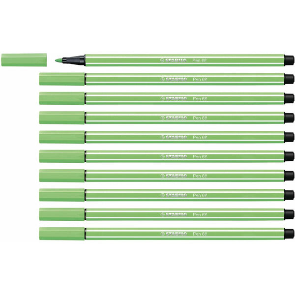 Tuschpennor Stabilo Pen 68 Smaragdgrön (10 Delar)-Kontor och Kontorsmaterial, Kulspetspennor, pennor och skrivverktyg-Stabilo-peaceofhome.se