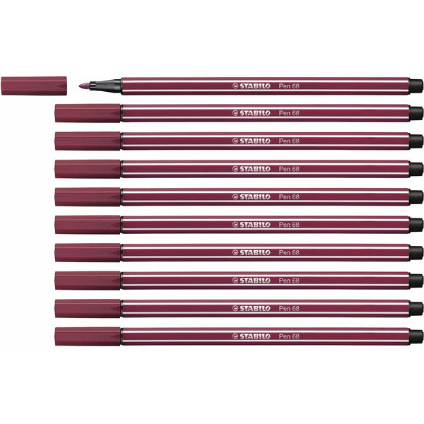 Tuschpennor Stabilo Pen 68 Violett (10 Delar)-Kontor och Kontorsmaterial, Kulspetspennor, pennor och skrivverktyg-Stabilo-peaceofhome.se