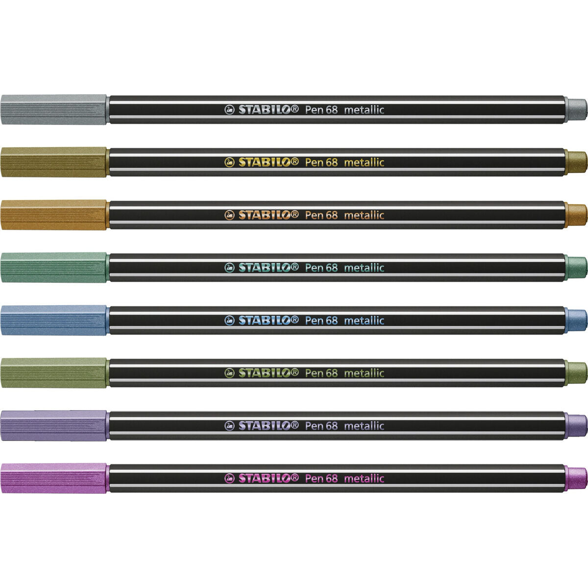 Tuschpennor Stabilo Pen 68 metallic 8 Delar Multicolour-Kontor och Kontorsmaterial, Kulspetspennor, pennor och skrivverktyg-Stabilo-peaceofhome.se