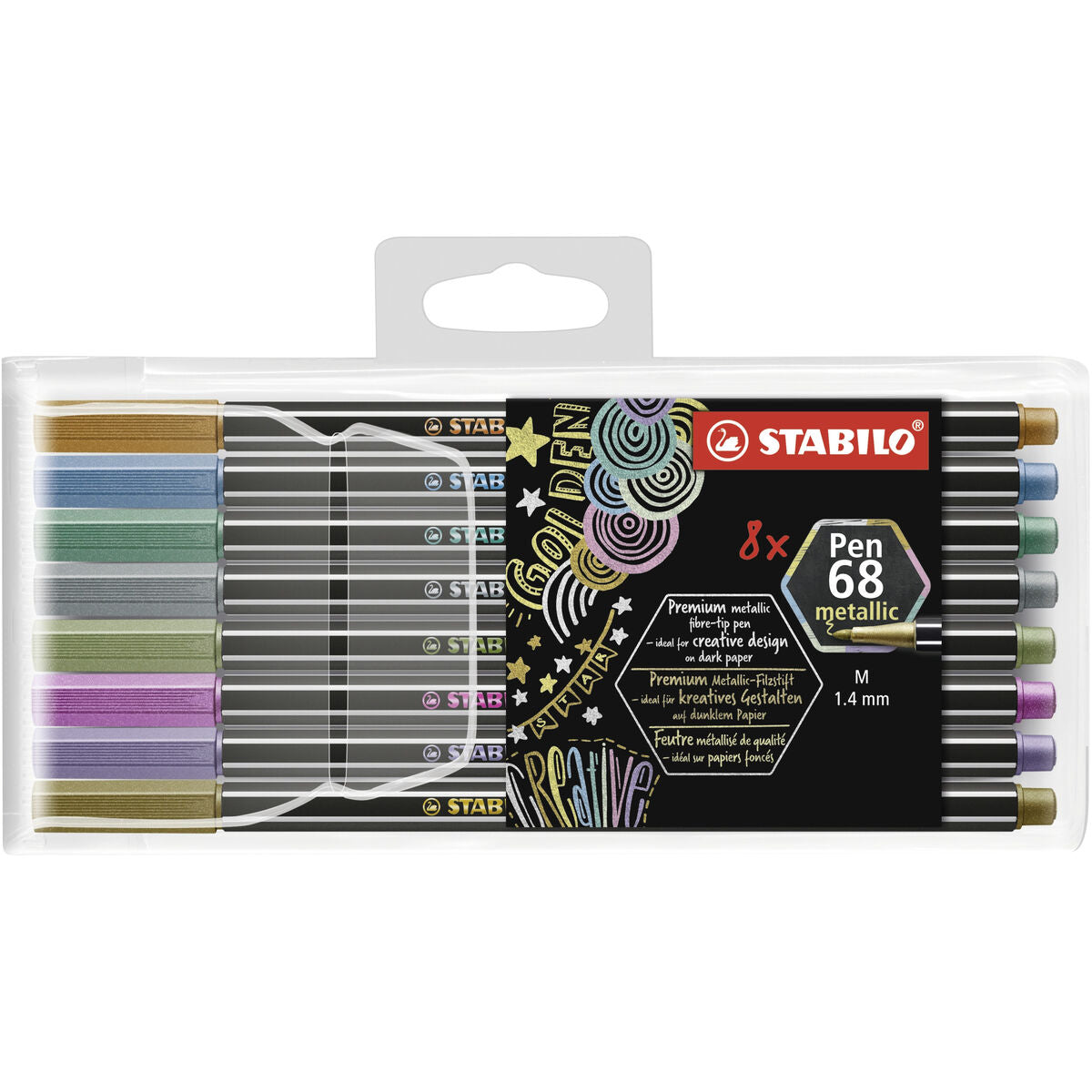 Tuschpennor Stabilo Pen 68 metallic 8 Delar Multicolour-Kontor och Kontorsmaterial, Kulspetspennor, pennor och skrivverktyg-Stabilo-peaceofhome.se