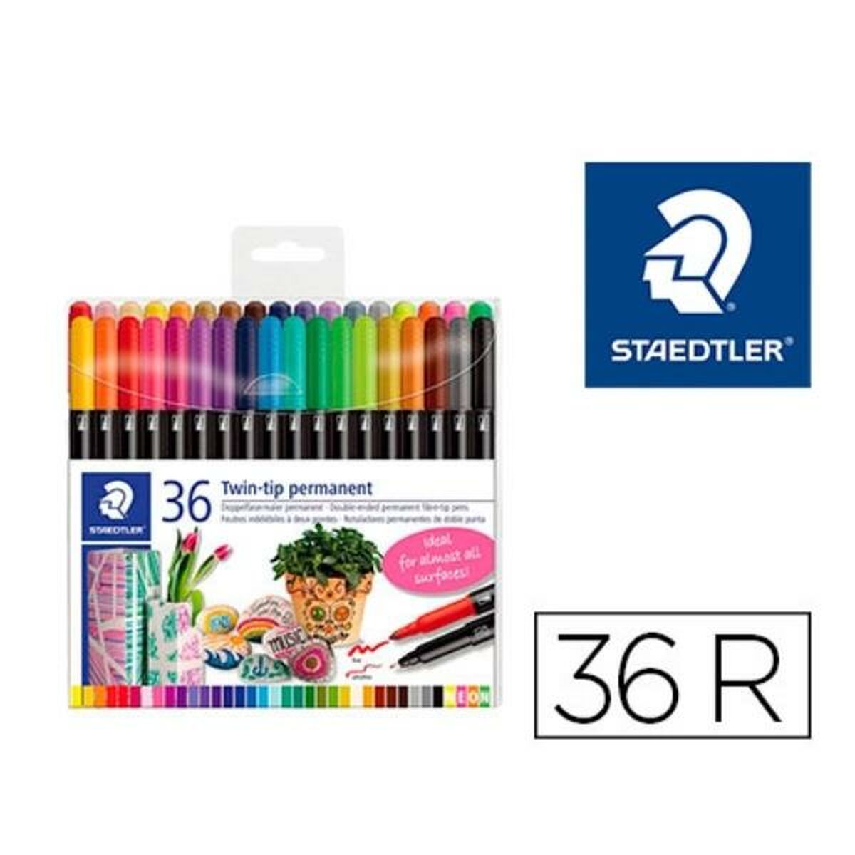Tuschpennor Staedtler 3187 Multicolour (36 Delar)-Kontor och Kontorsmaterial, Kulspetspennor, pennor och skrivverktyg-Staedtler-peaceofhome.se