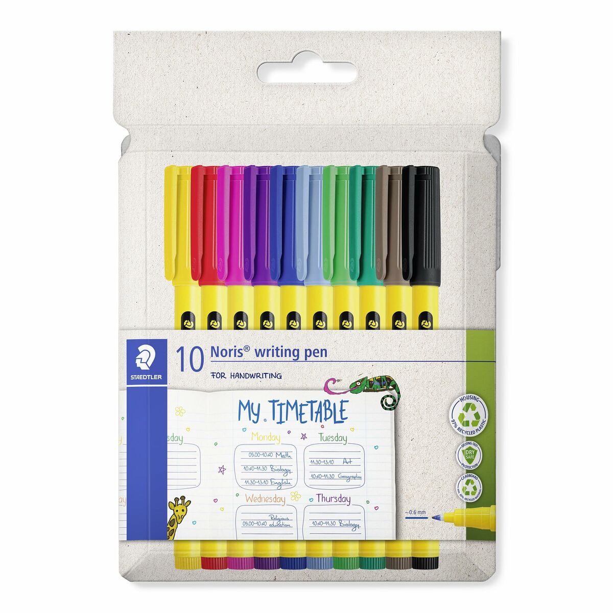 Tuschpennor Staedtler Gul Multicolour (10 antal)-Kontor och Kontorsmaterial, Kulspetspennor, pennor och skrivverktyg-Staedtler-peaceofhome.se