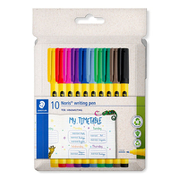 Tuschpennor Staedtler Gul Multicolour (10 antal)-Kontor och Kontorsmaterial, Kulspetspennor, pennor och skrivverktyg-Staedtler-peaceofhome.se