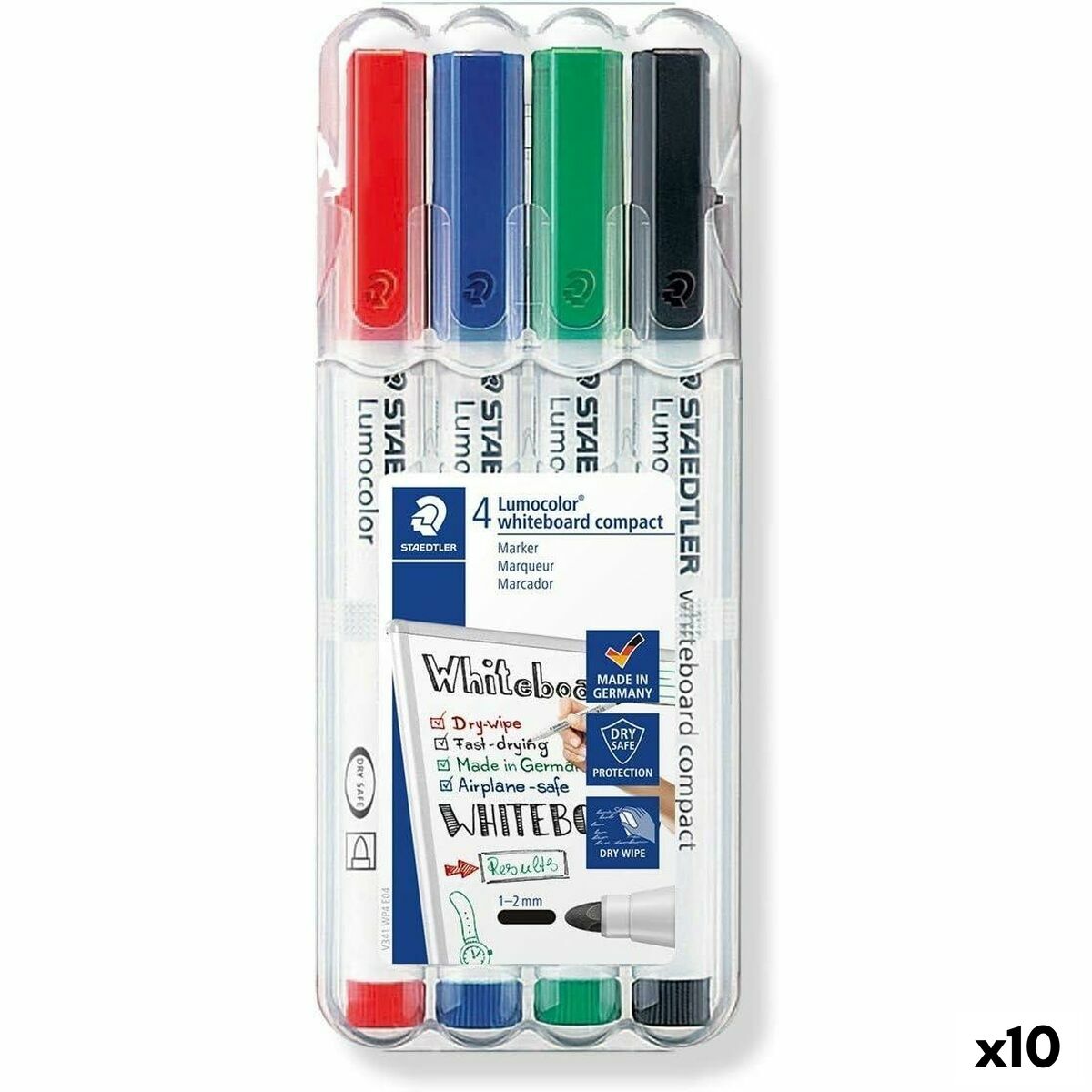 Tuschpennor Staedtler LUMOCOLOR 4 Delar (10 antal)-Kontor och Kontorsmaterial, Kulspetspennor, pennor och skrivverktyg-Staedtler-peaceofhome.se