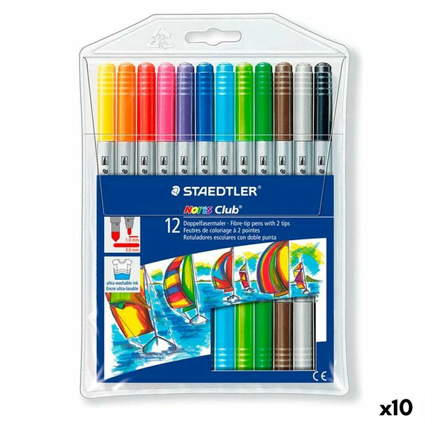 Tuschpennor Staedtler Noris Club Dubbel ände Multicolour (10 antal)-Kontor och Kontorsmaterial, Kulspetspennor, pennor och skrivverktyg-Staedtler-peaceofhome.se