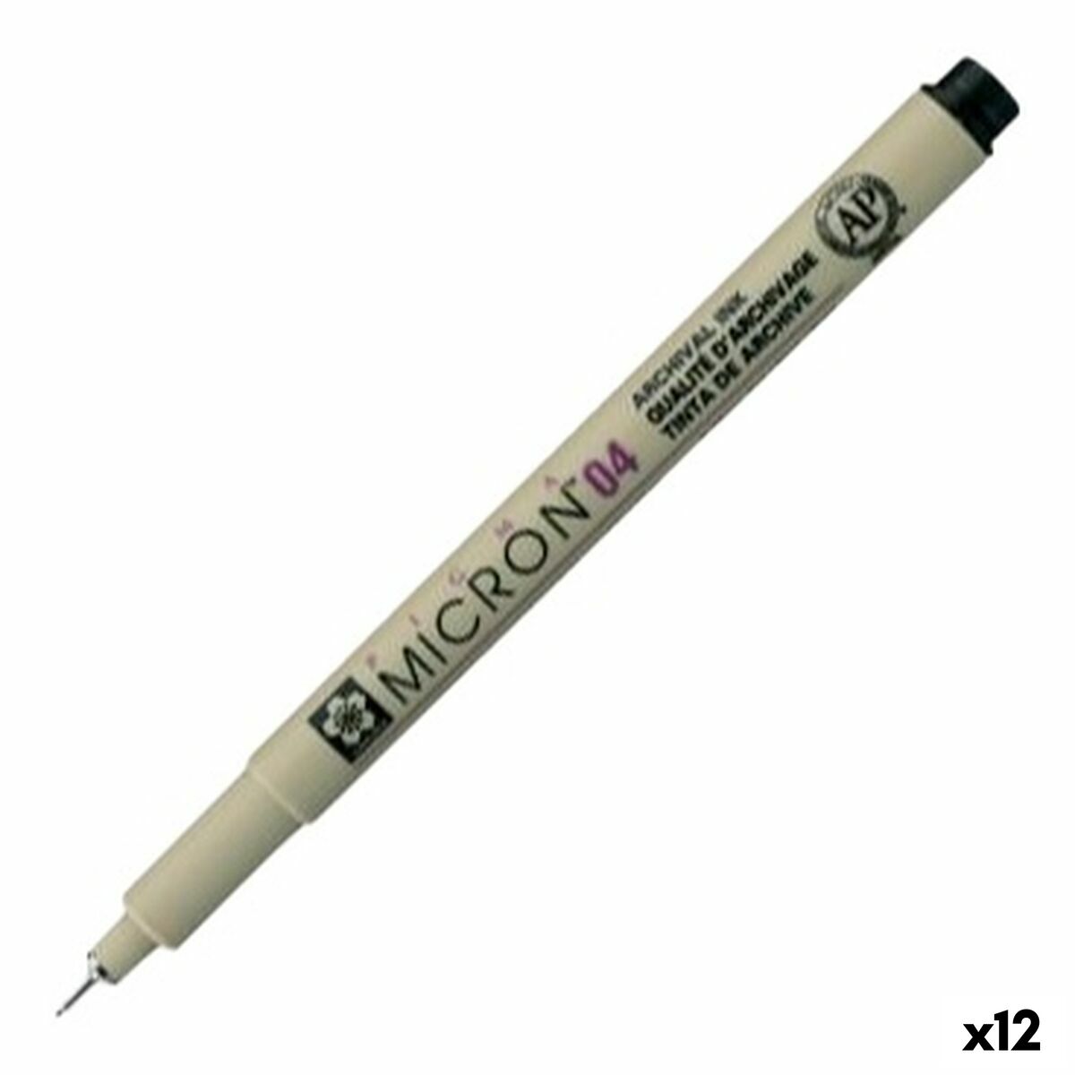 Tuschpennor Talens Sakura PIGMA MICRON 04 Svart (12 antal)-Kontor och Kontorsmaterial, Kulspetspennor, pennor och skrivverktyg-Talens Sakura-peaceofhome.se