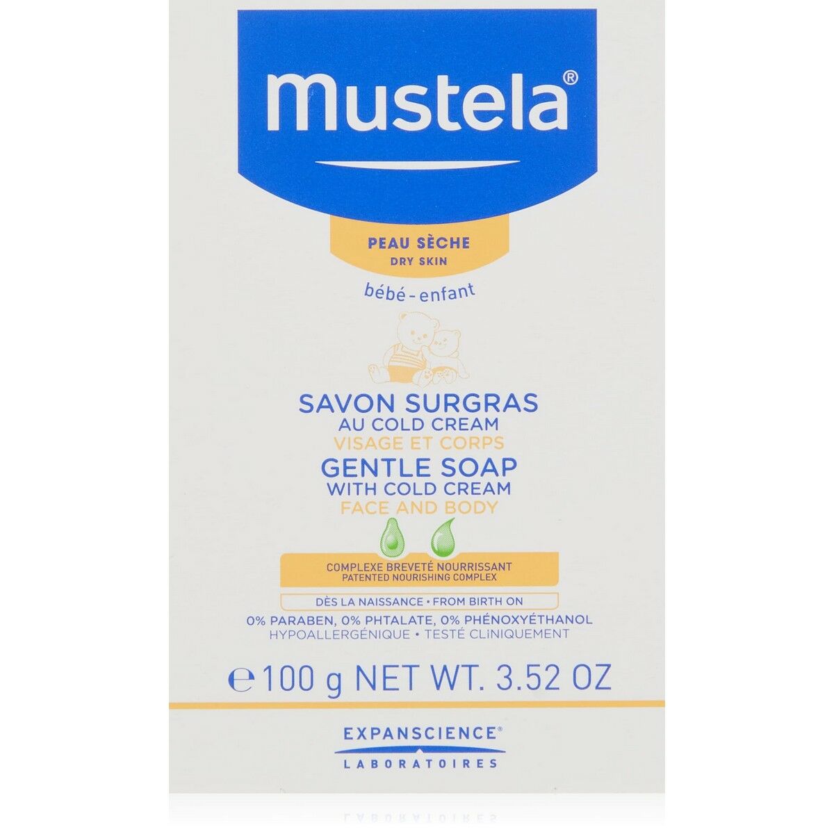 Tvål Mustela 100 g-Bebis, Hygien och vård-Mustela-peaceofhome.se