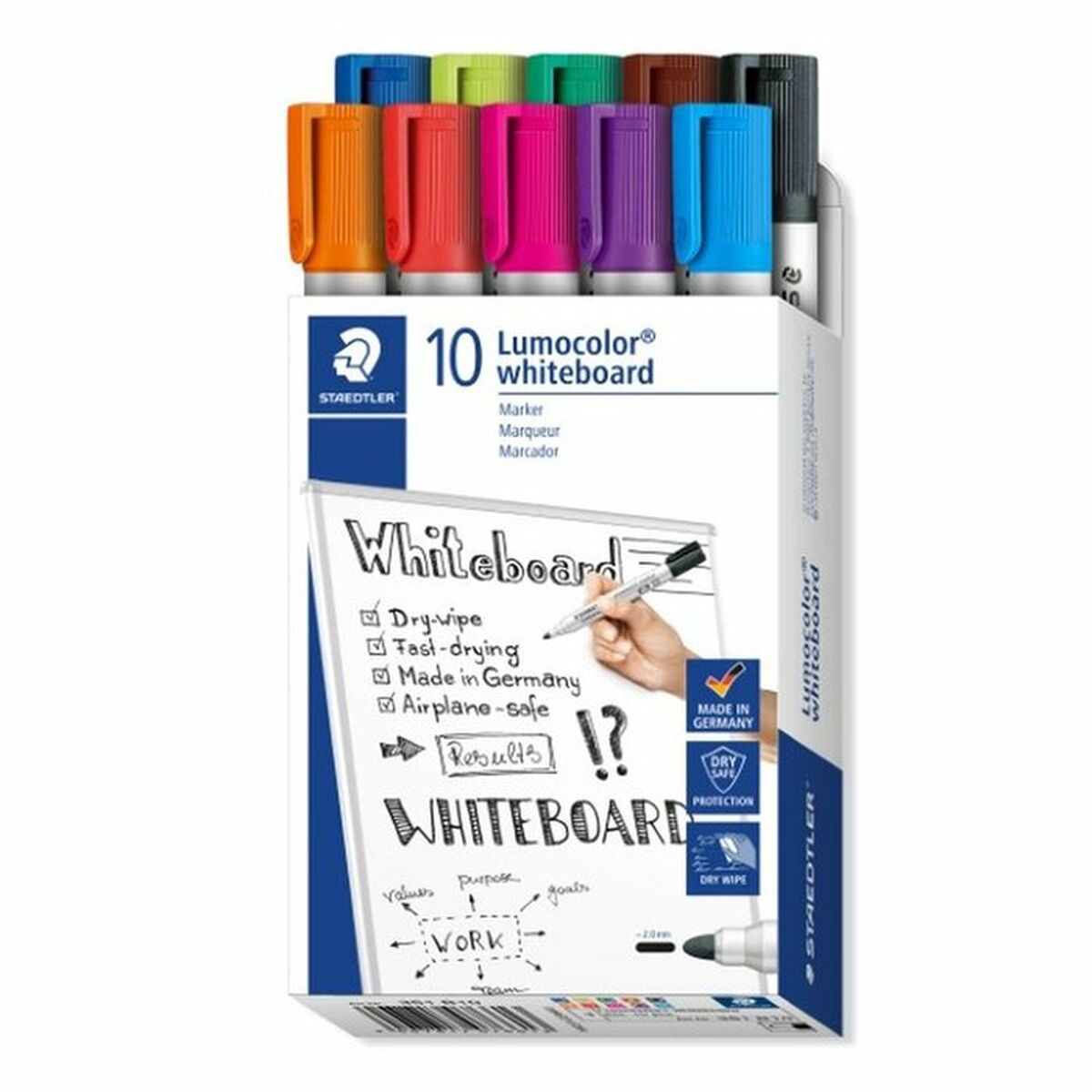 Uppsättning av markörer Staedtler Lumocolor Multicolour Whiteboard (32 antal)-Kontor och Kontorsmaterial, Kulspetspennor, pennor och skrivverktyg-Staedtler-peaceofhome.se