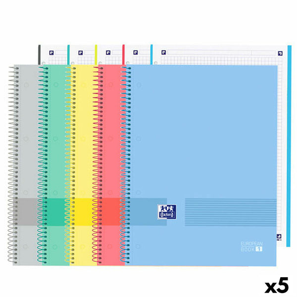Uppsättning av övningsböcker Oxford Multicolour A4+ (5 antal)-Kontor och Kontorsmaterial, Pappersprodukter för kontoret-Oxford-peaceofhome.se
