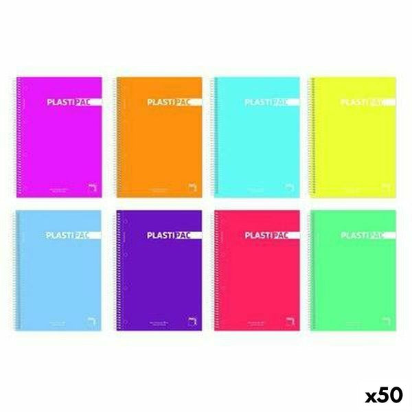 Uppsättning av övningsböcker Pacsa PLASTIPAC Quarto 80 Blad 5 Delar (50 antal)-Kontor och Kontorsmaterial, Pappersprodukter för kontoret-Pacsa-peaceofhome.se