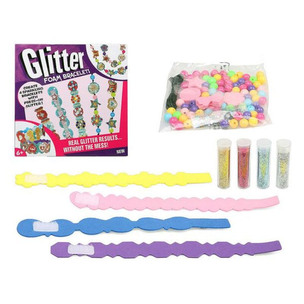 Uppsättning manuella aktiviteter Glitter Foam Bracelets 119916-Leksaker och spel, Kreativa aktiviteter-BigBuy Fun-peaceofhome.se