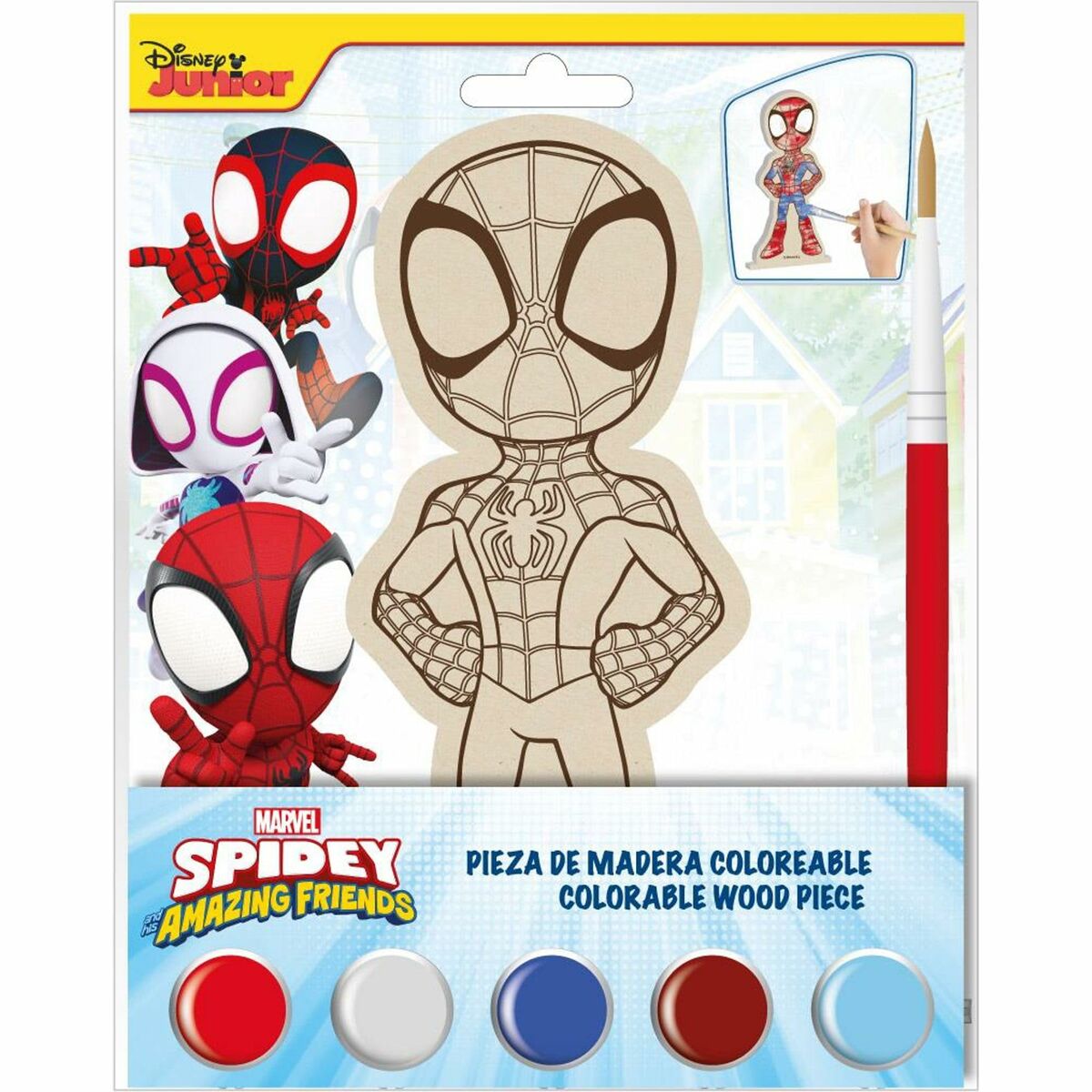 Uppsättning manuella aktiviteter Spidey Trä 14 x 18 x 5 cm-Leksaker och spel, Kreativa aktiviteter-Spidey-peaceofhome.se
