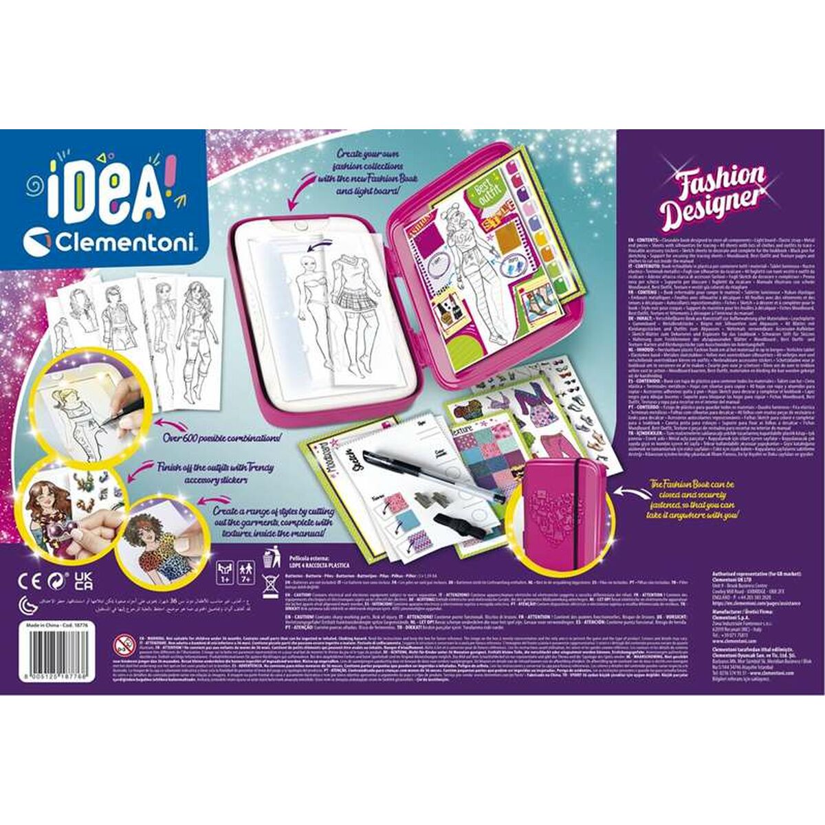 Utbildningsspel Clementoni Fashion Designer-Leksaker och spel, Spel och tillbehör-Clementoni-peaceofhome.se
