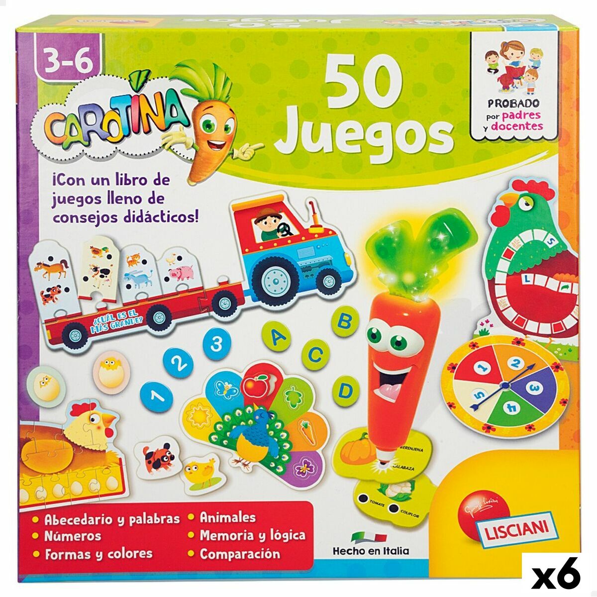 Utbildningsspel Lisciani Carotina Baby 50 Juegos Elektronik 4,5 x 14,5 x 3,5 cm (6 antal)