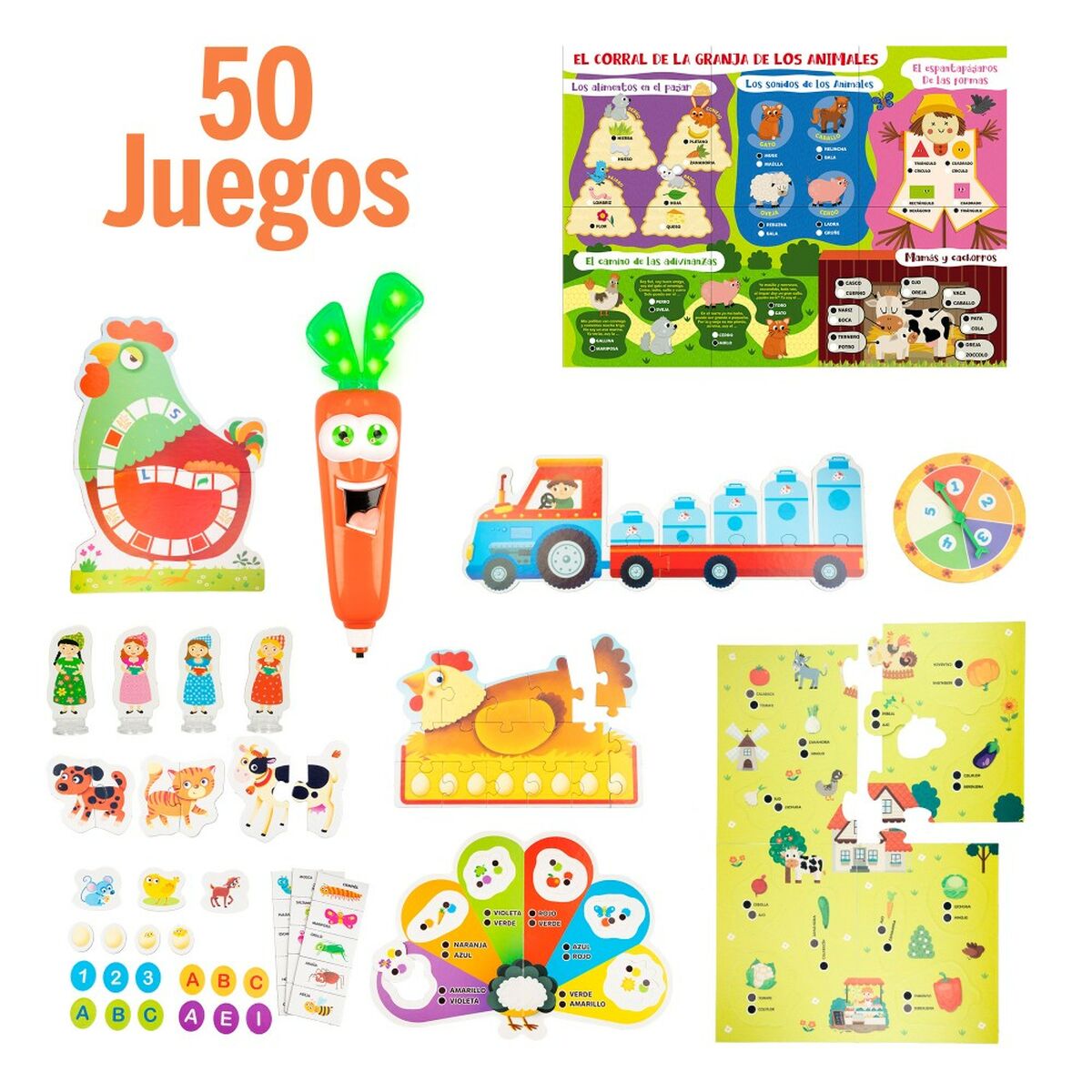 Utbildningsspel Lisciani Giochi Carotina Baby 50 Juegos 4,5 x 14,5 x 3,5 cm Elektronik (6 antal)-Leksaker och spel, Spel och tillbehör-Lisciani Giochi-peaceofhome.se