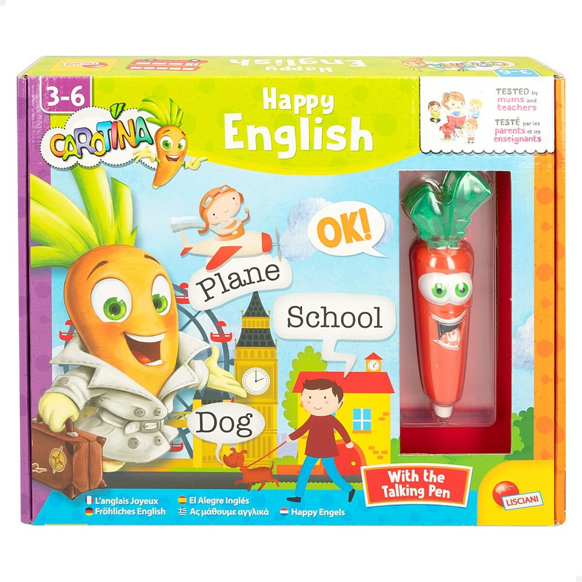 Utbildningsspel Lisciani Giochi Carotina Baby Happy English 4,5 x 14,5 x 3 cm Elektronik Pussel (6 antal)-Leksaker och spel, Spel och tillbehör-Lisciani Giochi-peaceofhome.se