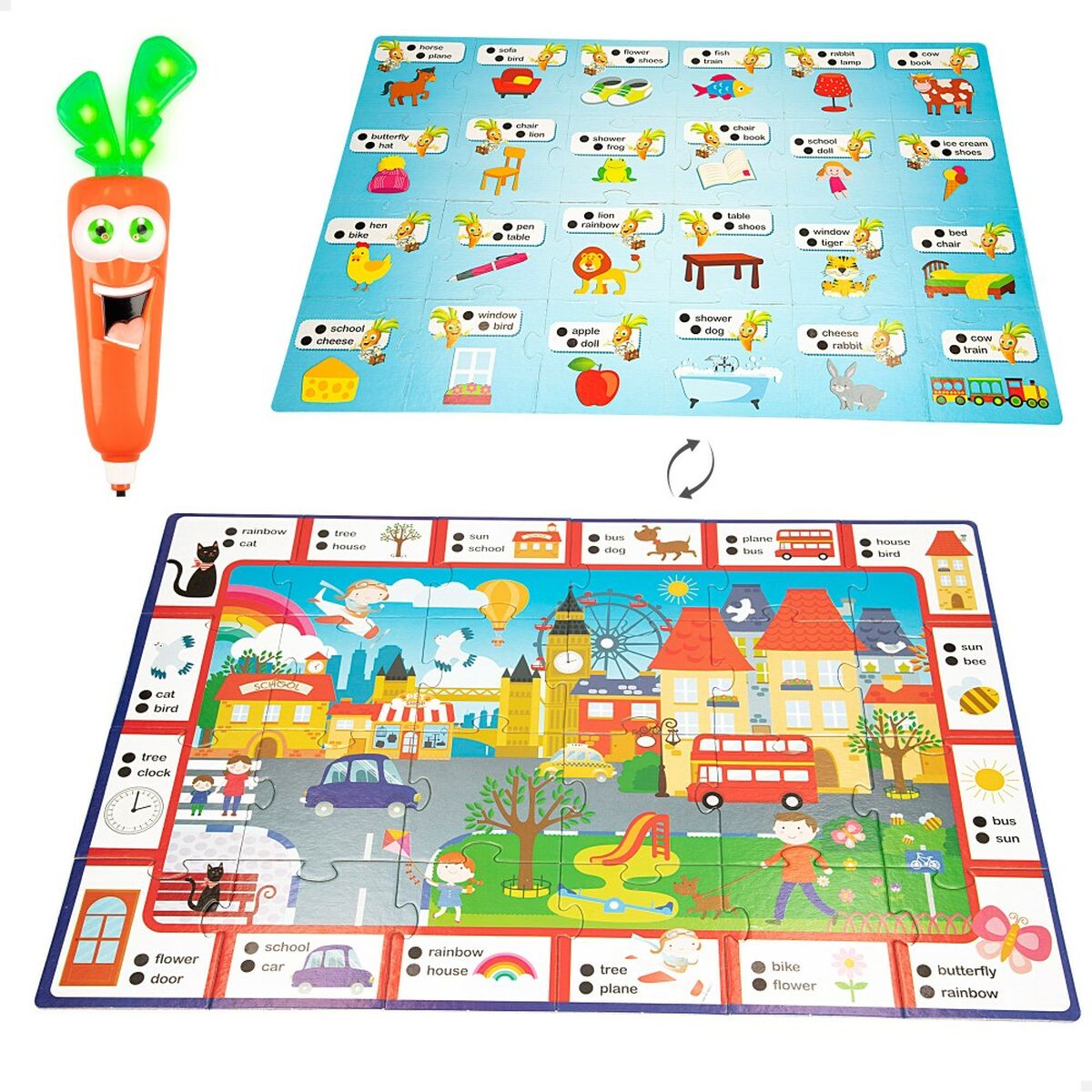 Utbildningsspel Lisciani Giochi Carotina Baby Happy English 4,5 x 14,5 x 3 cm Elektronik Pussel (6 antal)-Leksaker och spel, Spel och tillbehör-Lisciani Giochi-peaceofhome.se