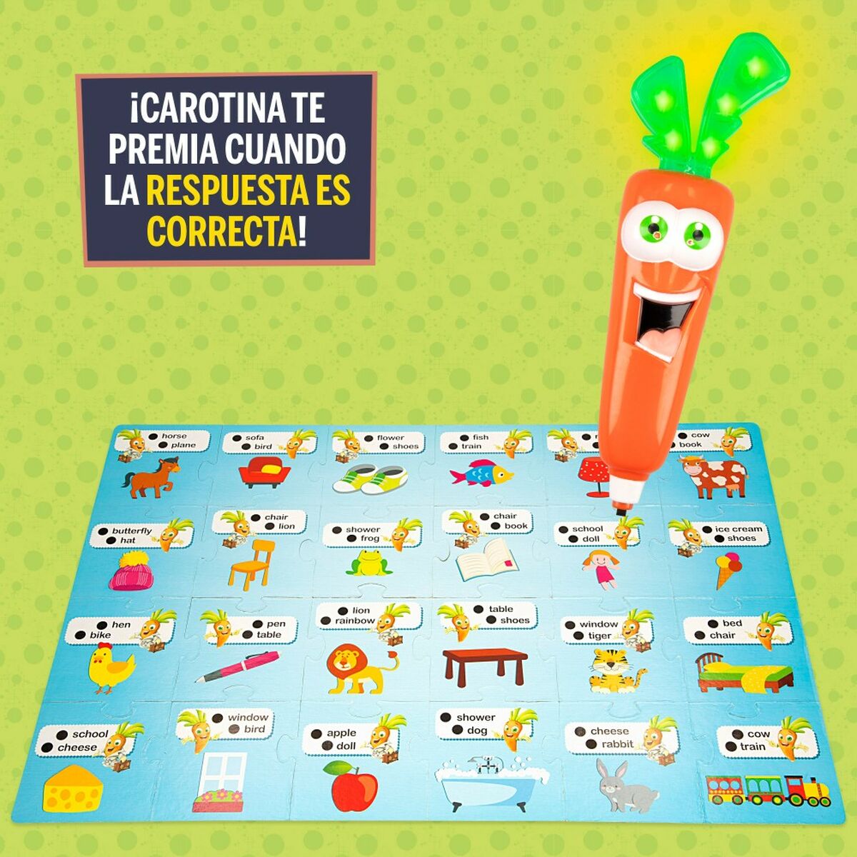 Utbildningsspel Lisciani Giochi Carotina Baby Happy English 4,5 x 14,5 x 3 cm Elektronik Pussel (6 antal)-Leksaker och spel, Spel och tillbehör-Lisciani Giochi-peaceofhome.se