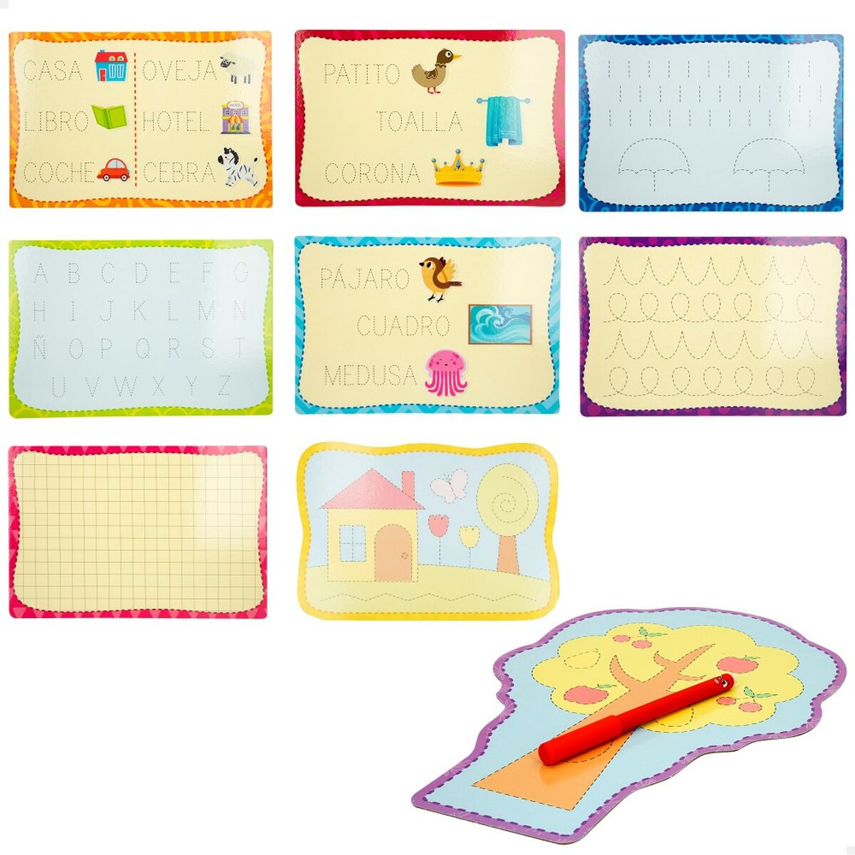 Utbildningsspel Lisciani Giochi Montessori Kalligrafi (6 antal)-Leksaker och spel, Lärande och utbildning-Lisciani Giochi-peaceofhome.se