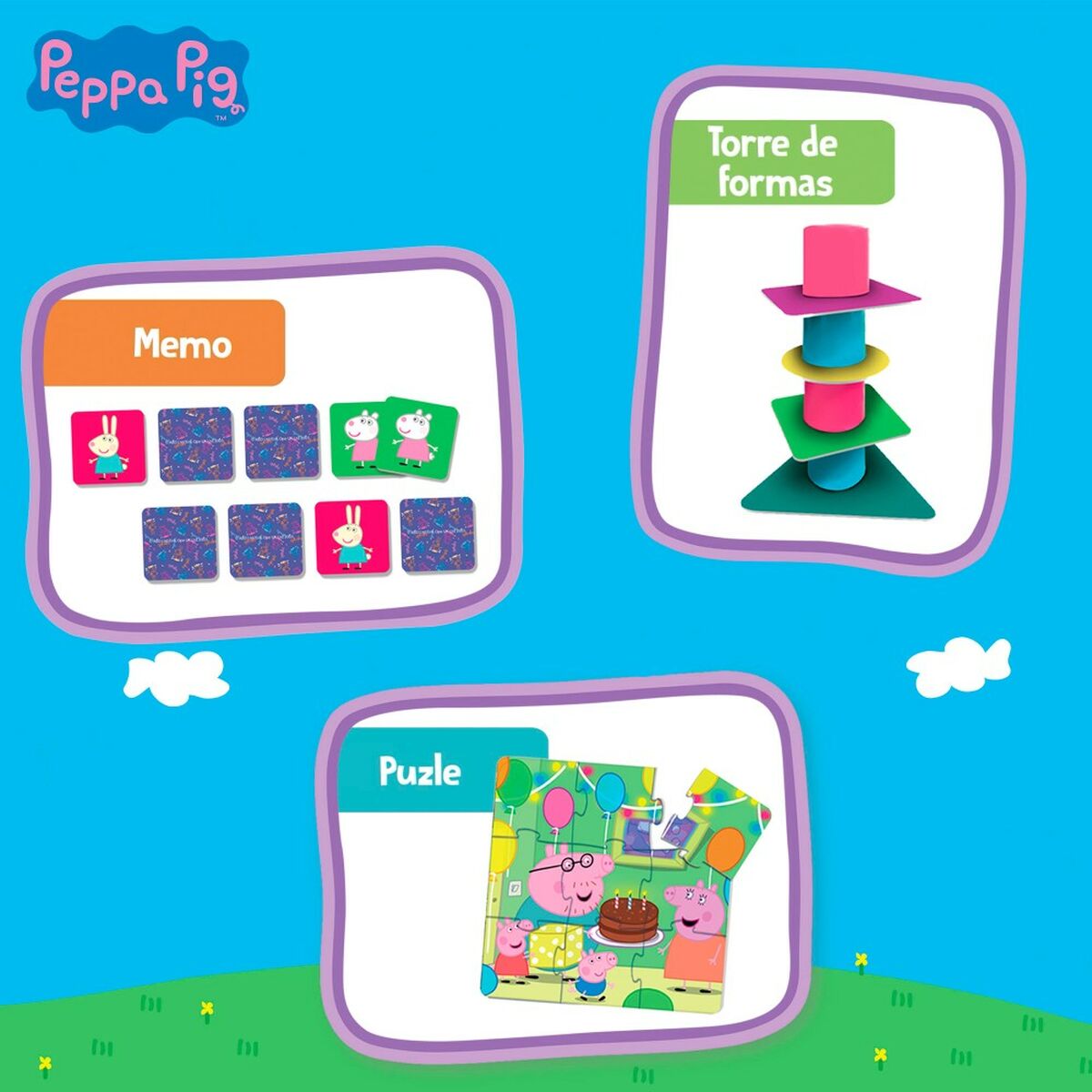 Utbildningsspel Peppa Pig Edu Games Collection 24,5 x 0,2 x 24,5 cm (6 antal) 10-i-1-Leksaker och spel, Spel och tillbehör-Peppa Pig-peaceofhome.se