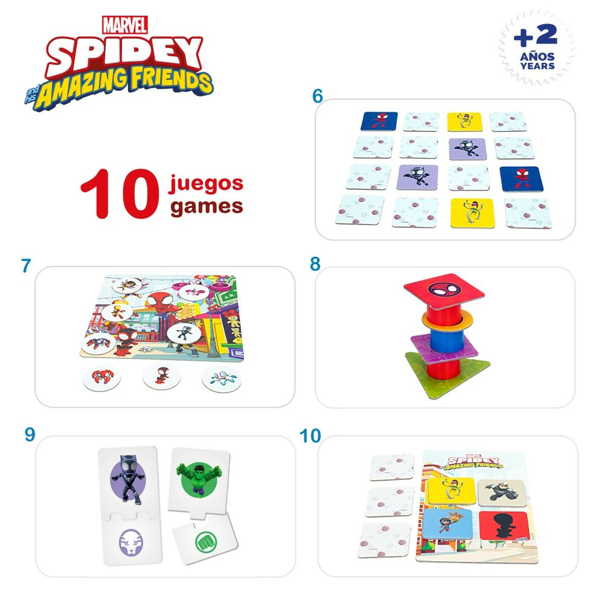 Utbildningsspel Spidey 24,5 x 0,2 x 24,5 cm (6 antal) 10-i-1-Leksaker och spel, Spel och tillbehör-Spidey-peaceofhome.se