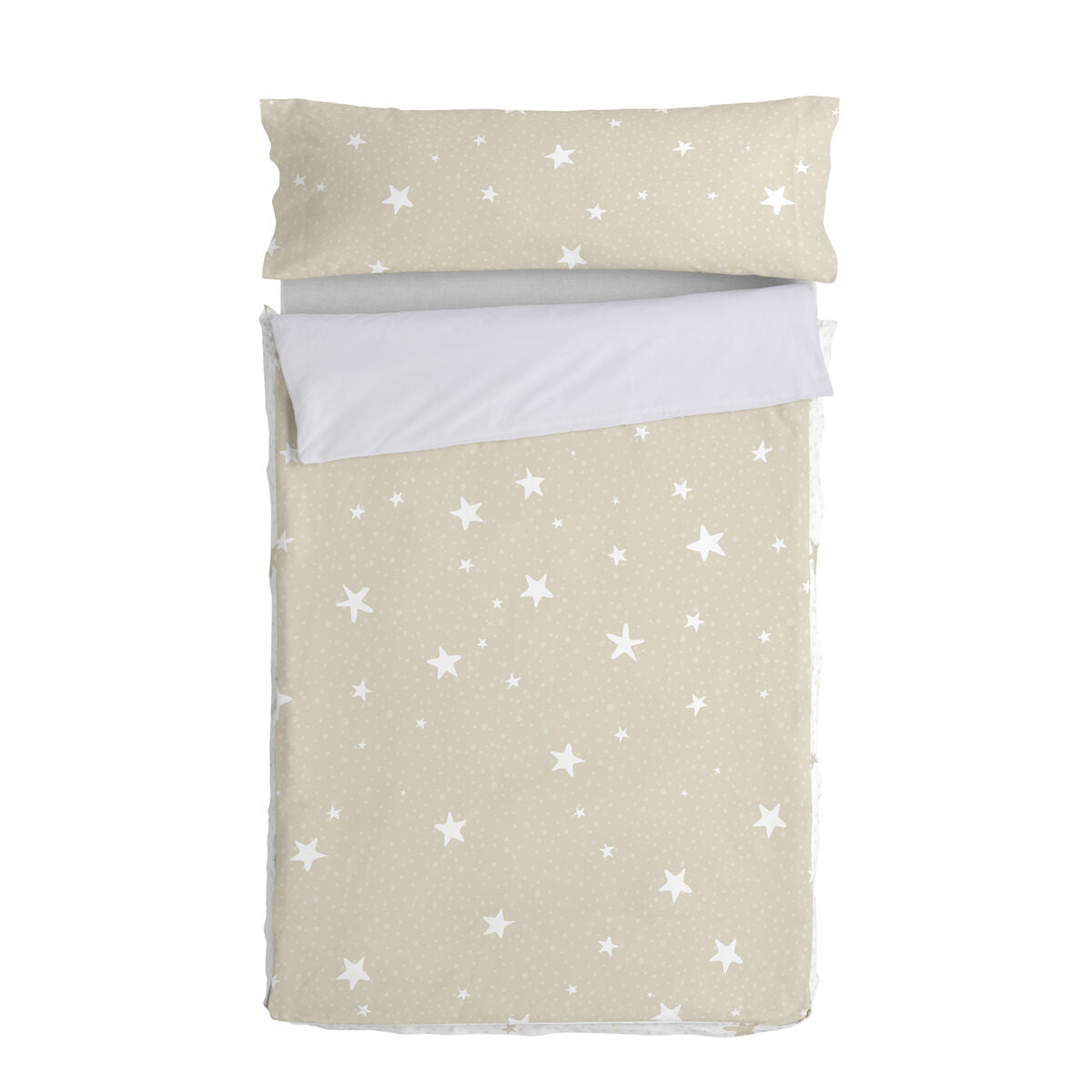 Vadderat täcke HappyFriday Basic Little Star Beige 105 x 200 cm-Hem och matlagning, Mjuk inredning-HappyFriday-peaceofhome.se