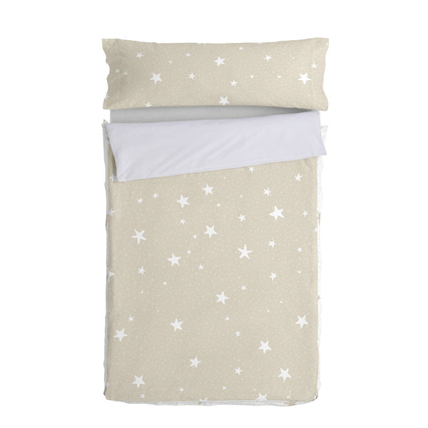 Vadderat täcke HappyFriday Basic Little Star Beige 105 x 200 cm-Hem och matlagning, Mjuk inredning-HappyFriday-peaceofhome.se