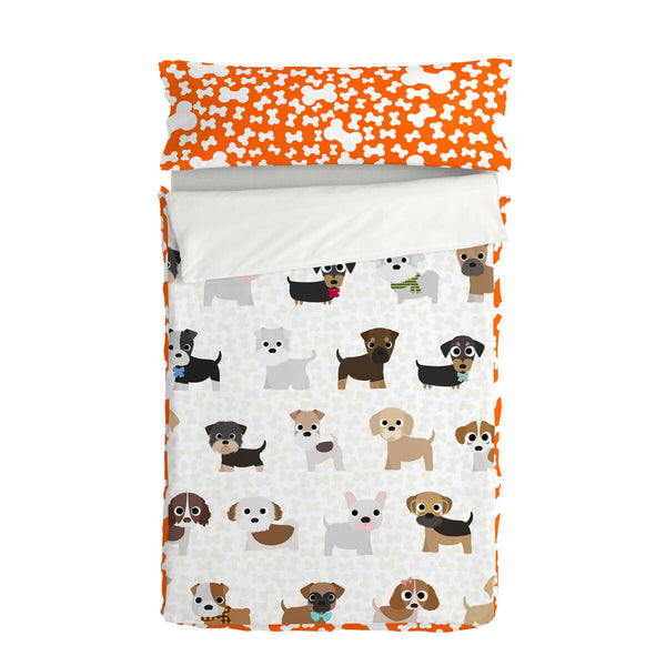 Vadderat täcke HappyFriday Mr Fox Dogs Multicolour 105 x 200 cm-Hem och matlagning, Mjuk inredning-HappyFriday-peaceofhome.se