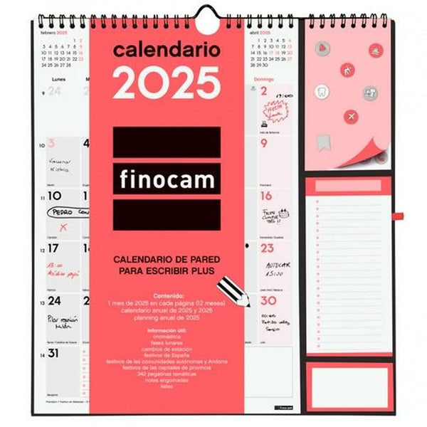 Väggkalender Finocam Papper 2025 21,5 x 32,5 cm-Kontor och Kontorsmaterial, Kalendrar, dagböcker och personliga arrangörer-Finocam-peaceofhome.se