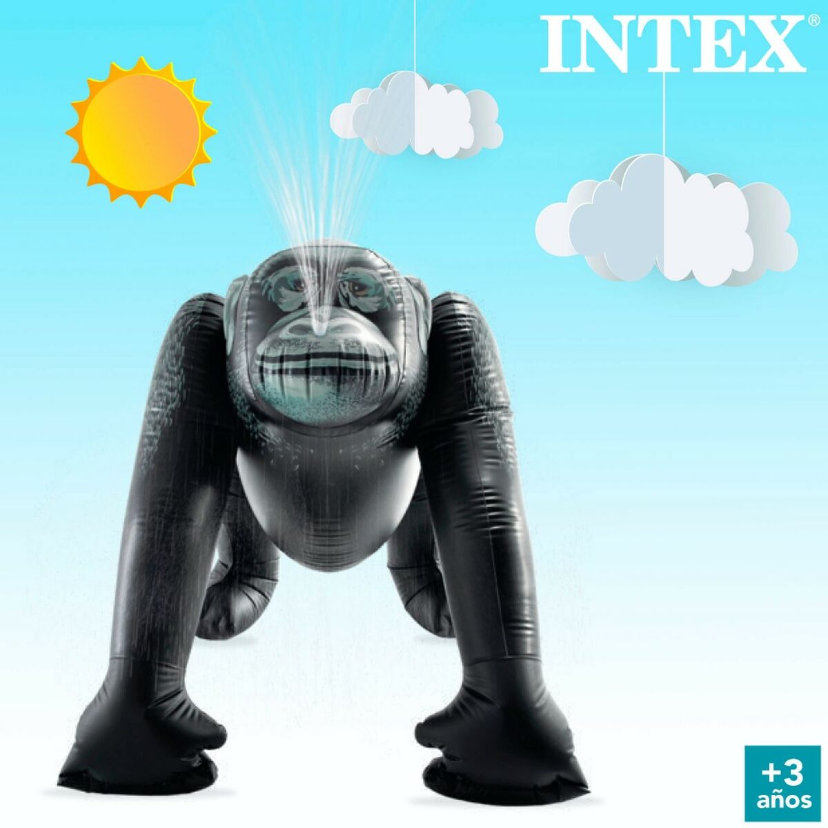 Vattensprinkler och sprutleksak Intex PVC 170 x 185 x 170 cm Gorilla