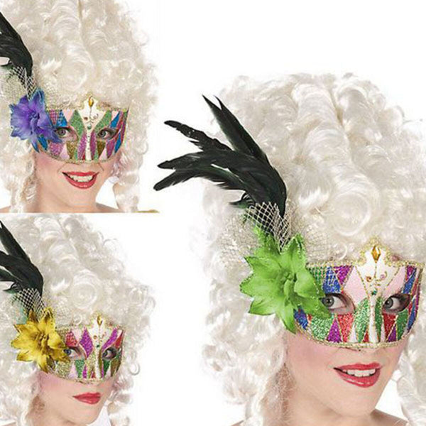 Venetiansk ögonmask med fjädrar Multicolour-Leksaker och spel, Fancy klänning och accessoarer-BigBuy Carnival-peaceofhome.se
