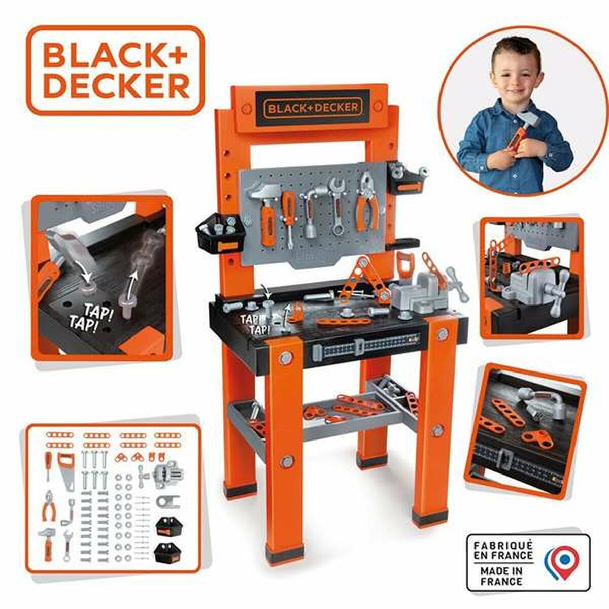Verktygssats för barn Black & Decker 103 x 56 x 34 cm-Leksaker och spel, Imitera spel-Black & Decker-peaceofhome.se