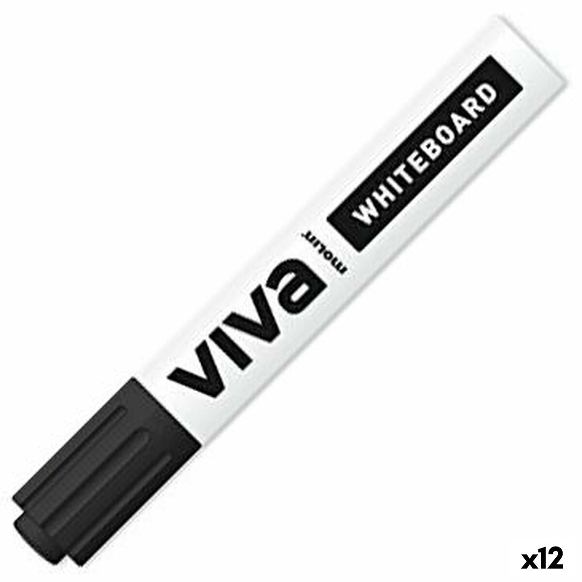 Whiteboard penna Molin Viva Svart (12 antal)-Kontor och Kontorsmaterial, Kulspetspennor, pennor och skrivverktyg-Molin-peaceofhome.se