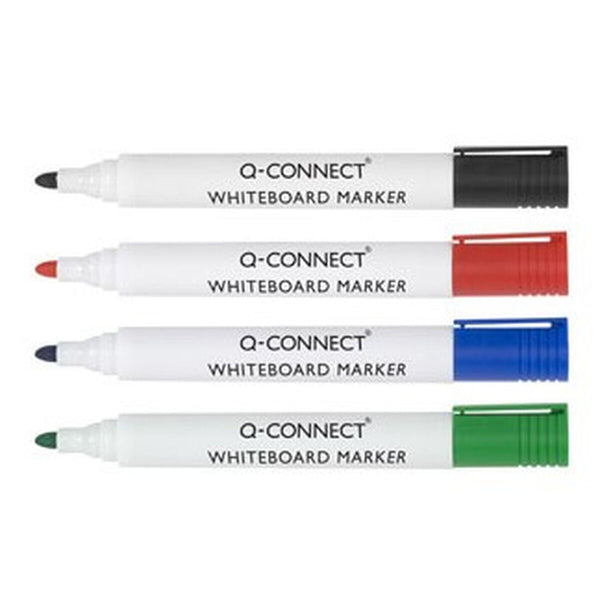 Whiteboard penna Q-Connect KF26038 Vit Multicolour (4 antal)-Kontor och Kontorsmaterial, Kulspetspennor, pennor och skrivverktyg-Q-Connect-peaceofhome.se